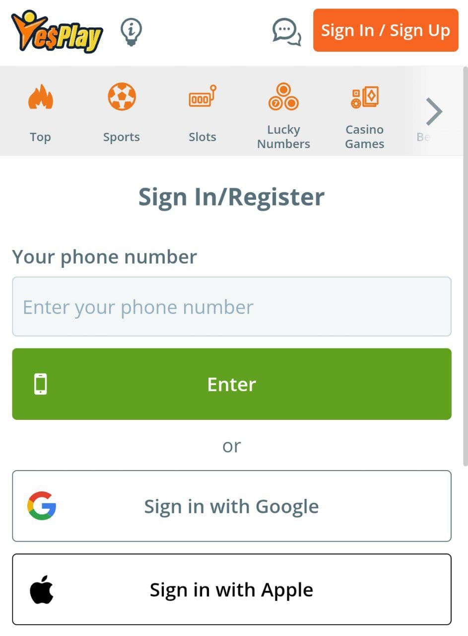 How to registration in YesPlay