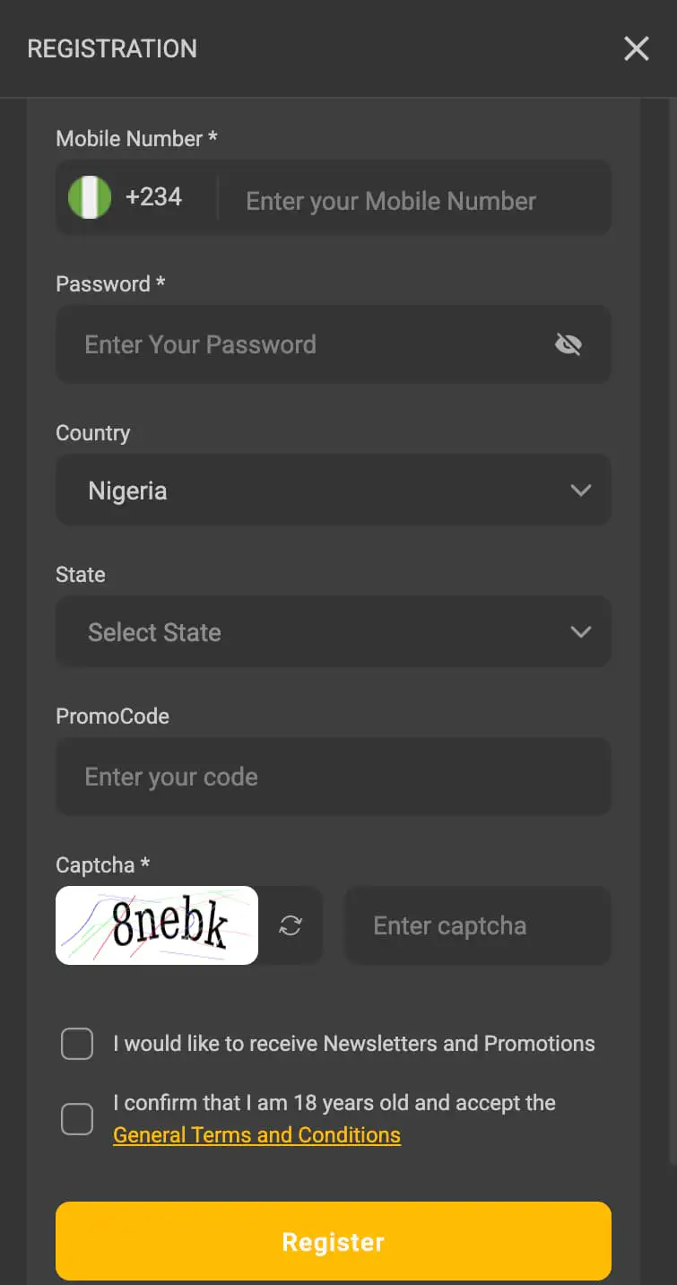 Create Account Melbet App