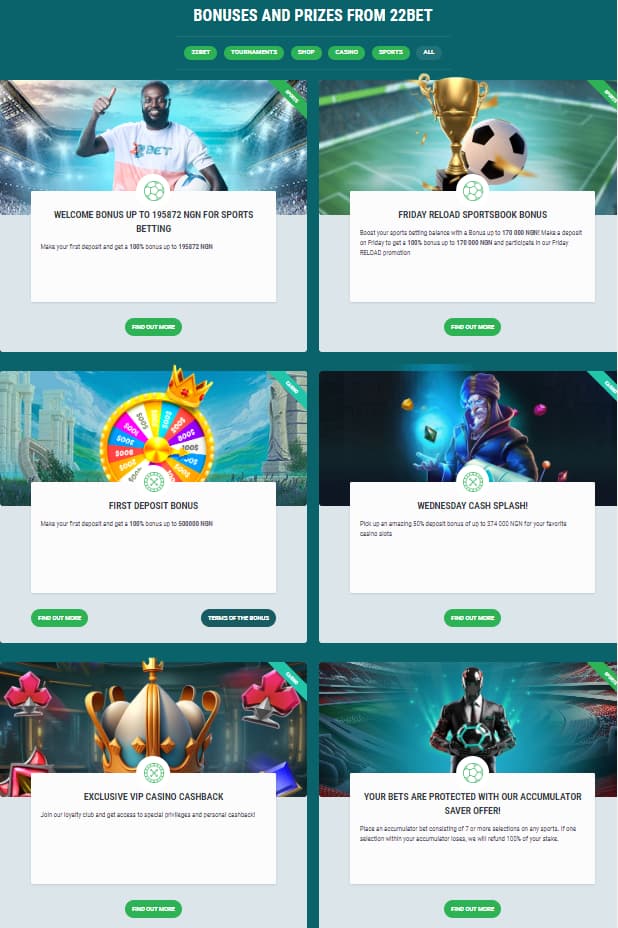 All bookmaker bonuses