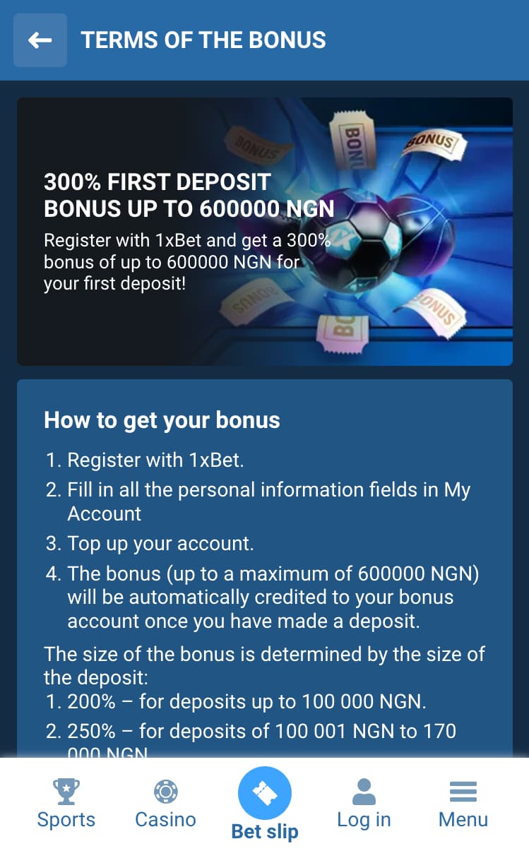 First deposit bonus