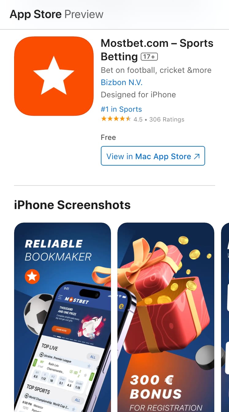 Mostbet в App Store