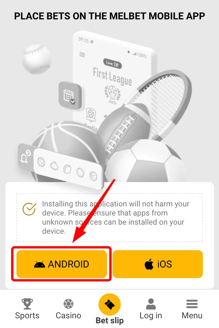 Melbet app for Android
