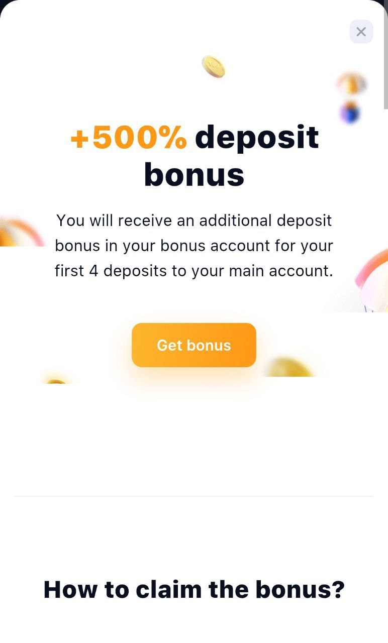 Bonus for 1st deposit