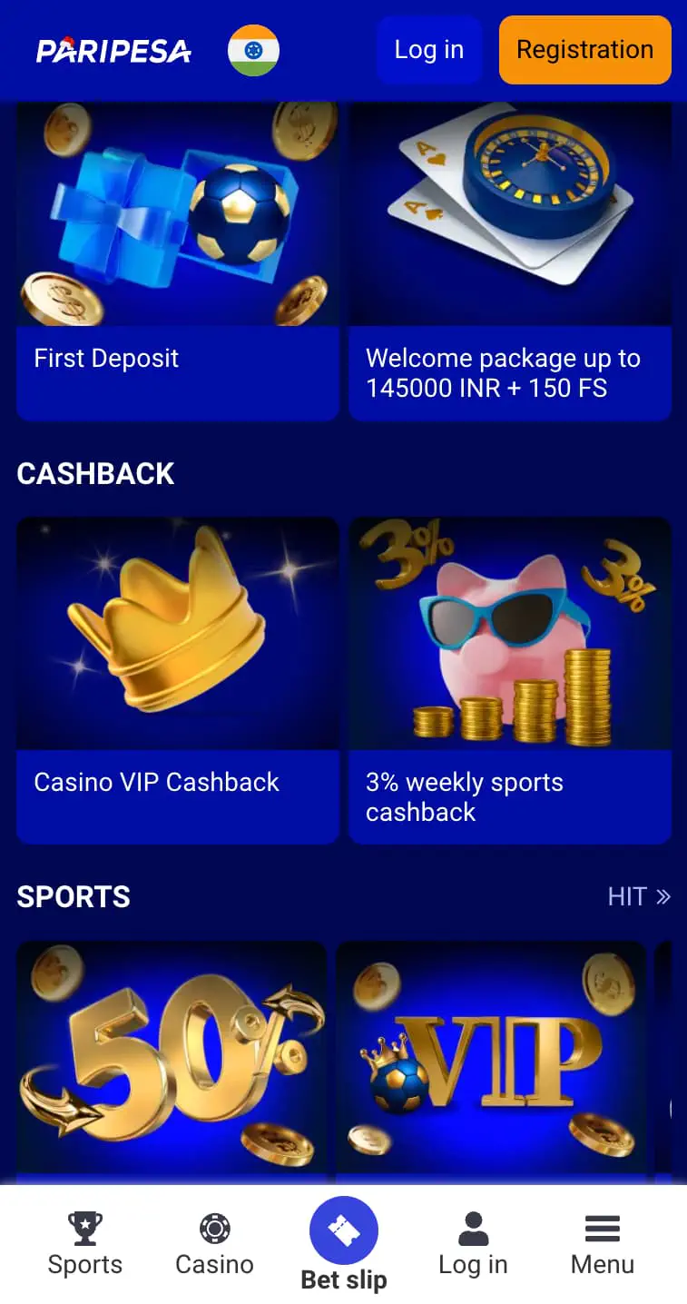 Paripesa bonuses
