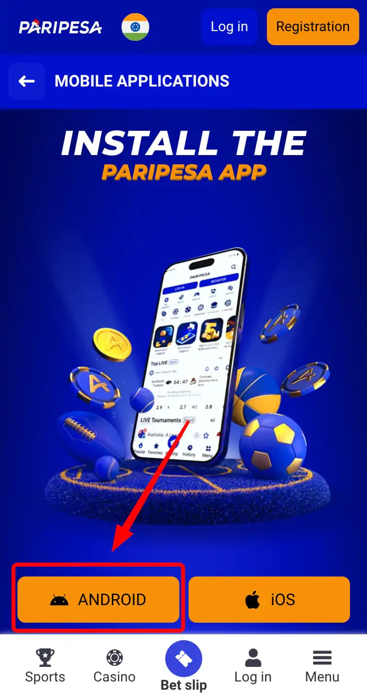 Paripesa App on Android