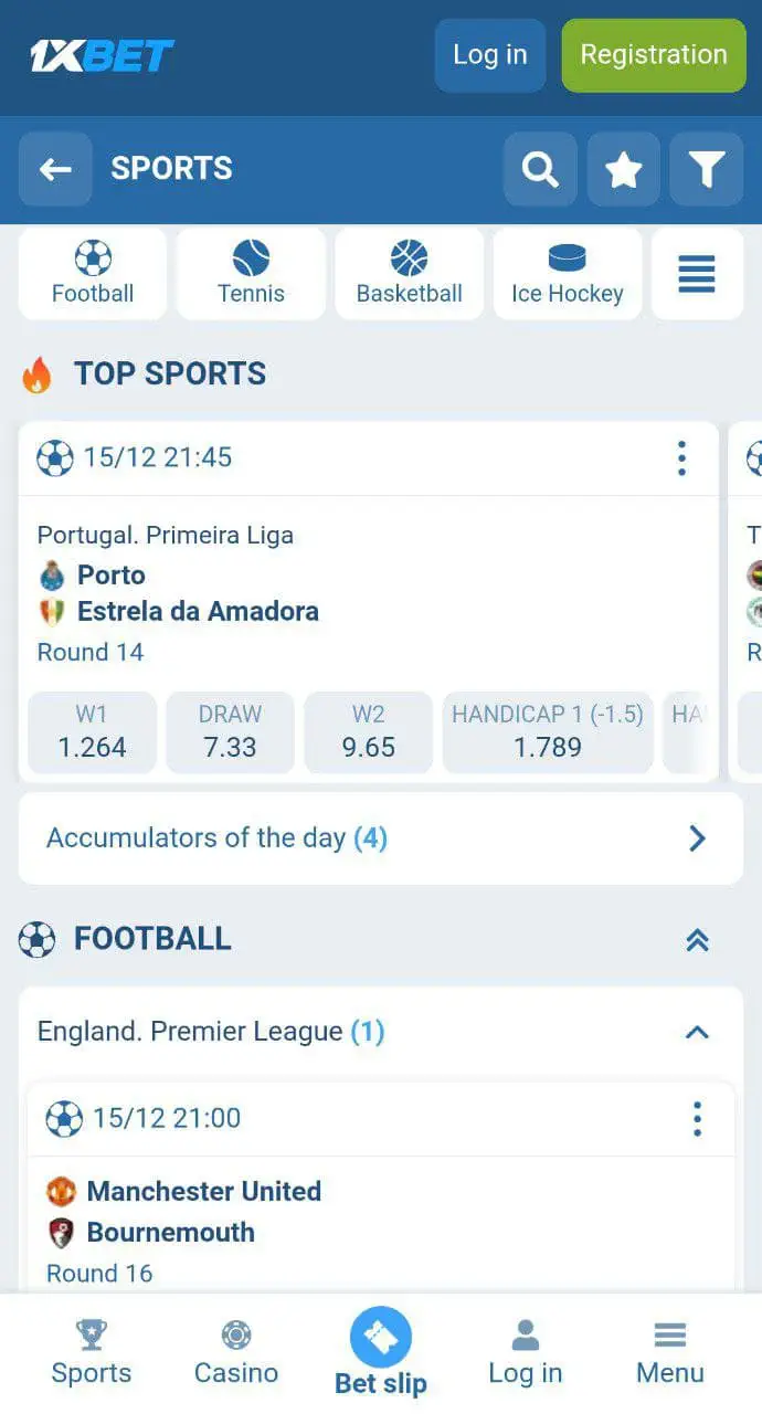 1xbet sports