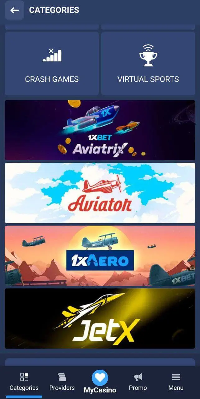 1xbet casino games