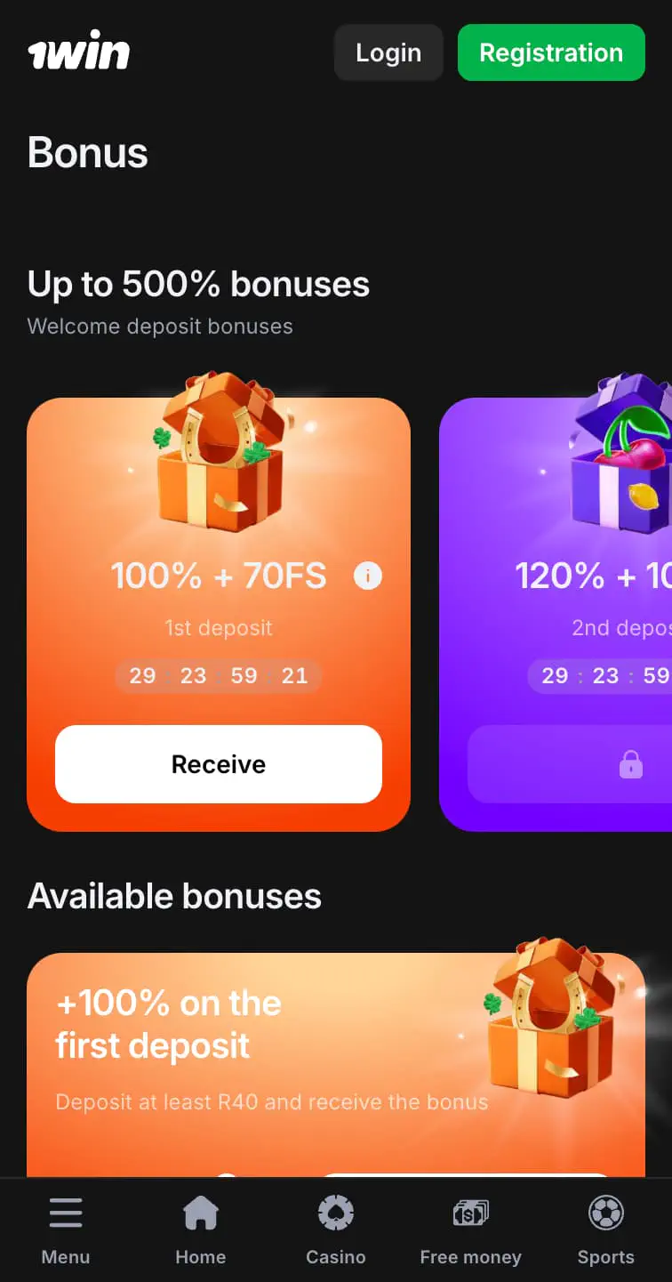 Teknisk skärmbild av en casinoplattform med spelmeny och betalningsalternativ