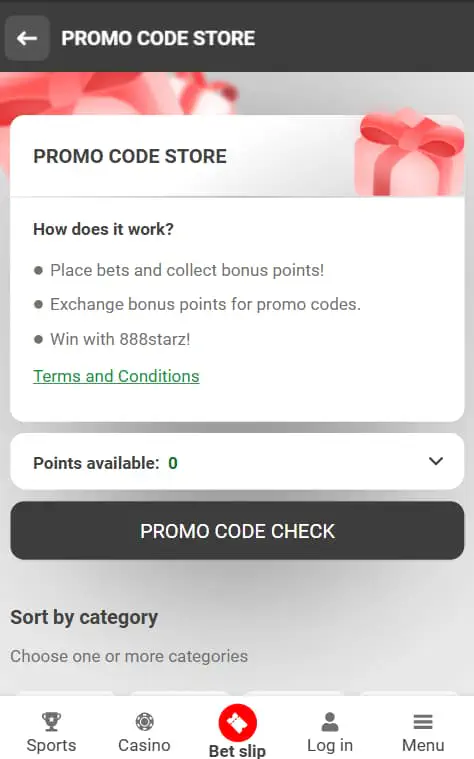 888Starz Promo Code Store