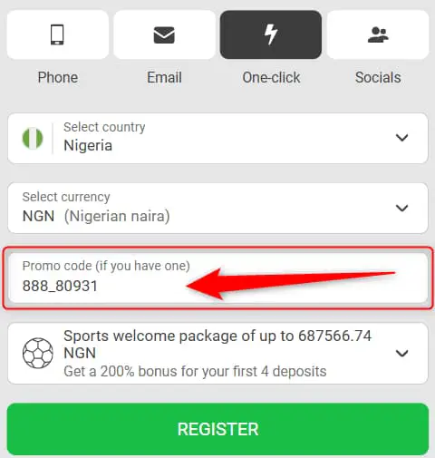 How to activate the promo code 888starz