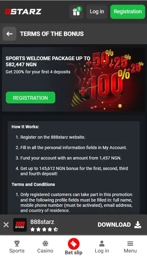 Interfejs aplikacji 888starz pokazujący gry i zakłady