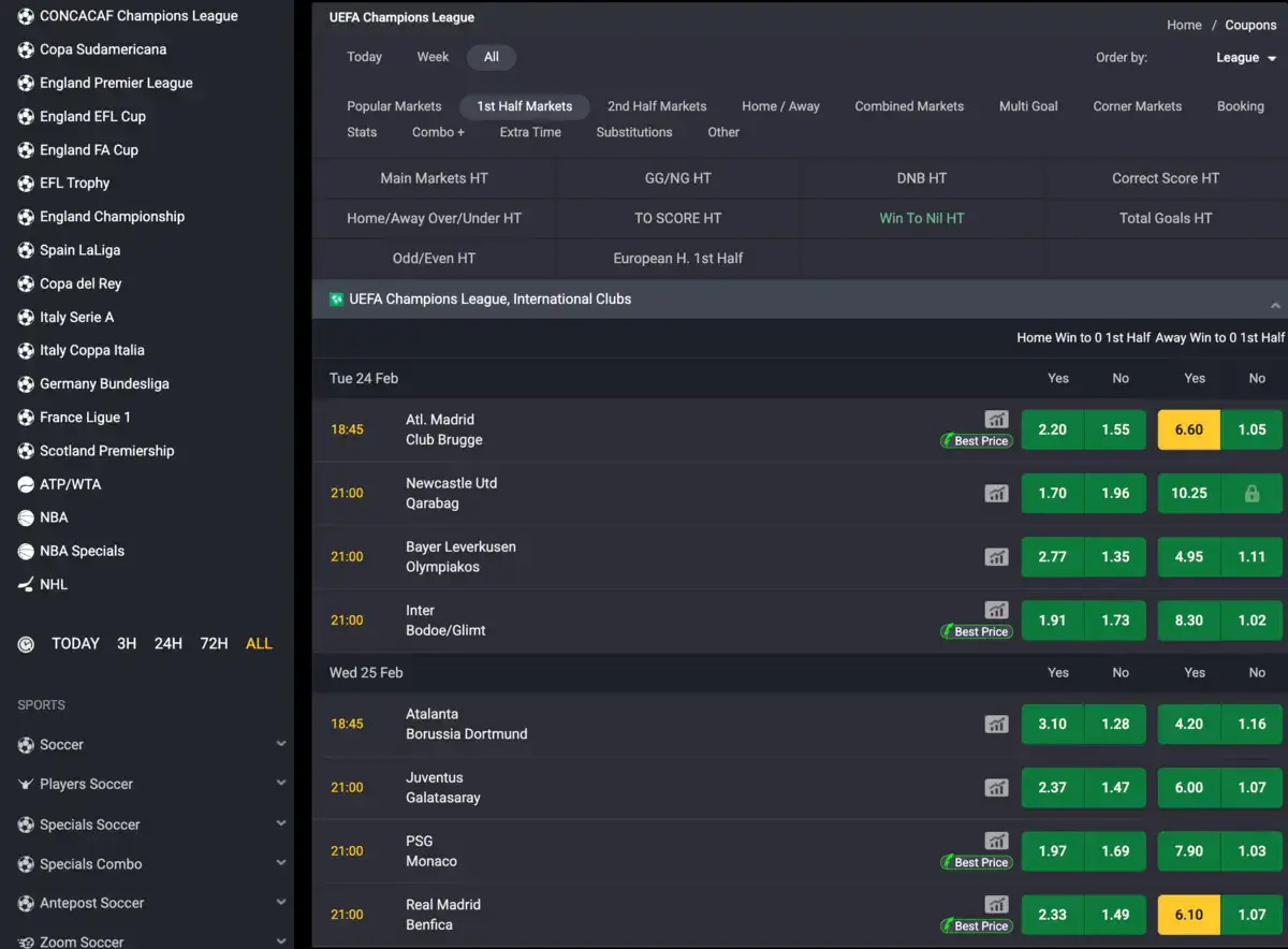 How Do Win to Nil Bets