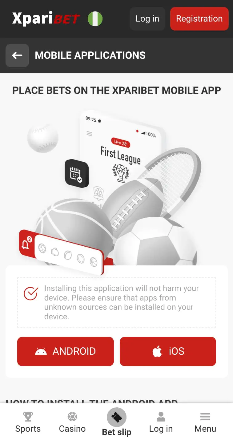 Xparibet Mobile App