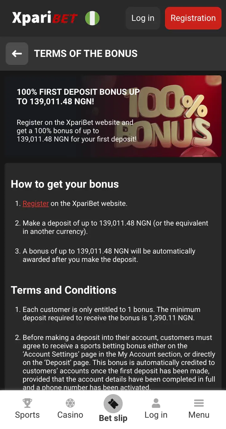 Xparibet welcome bonus