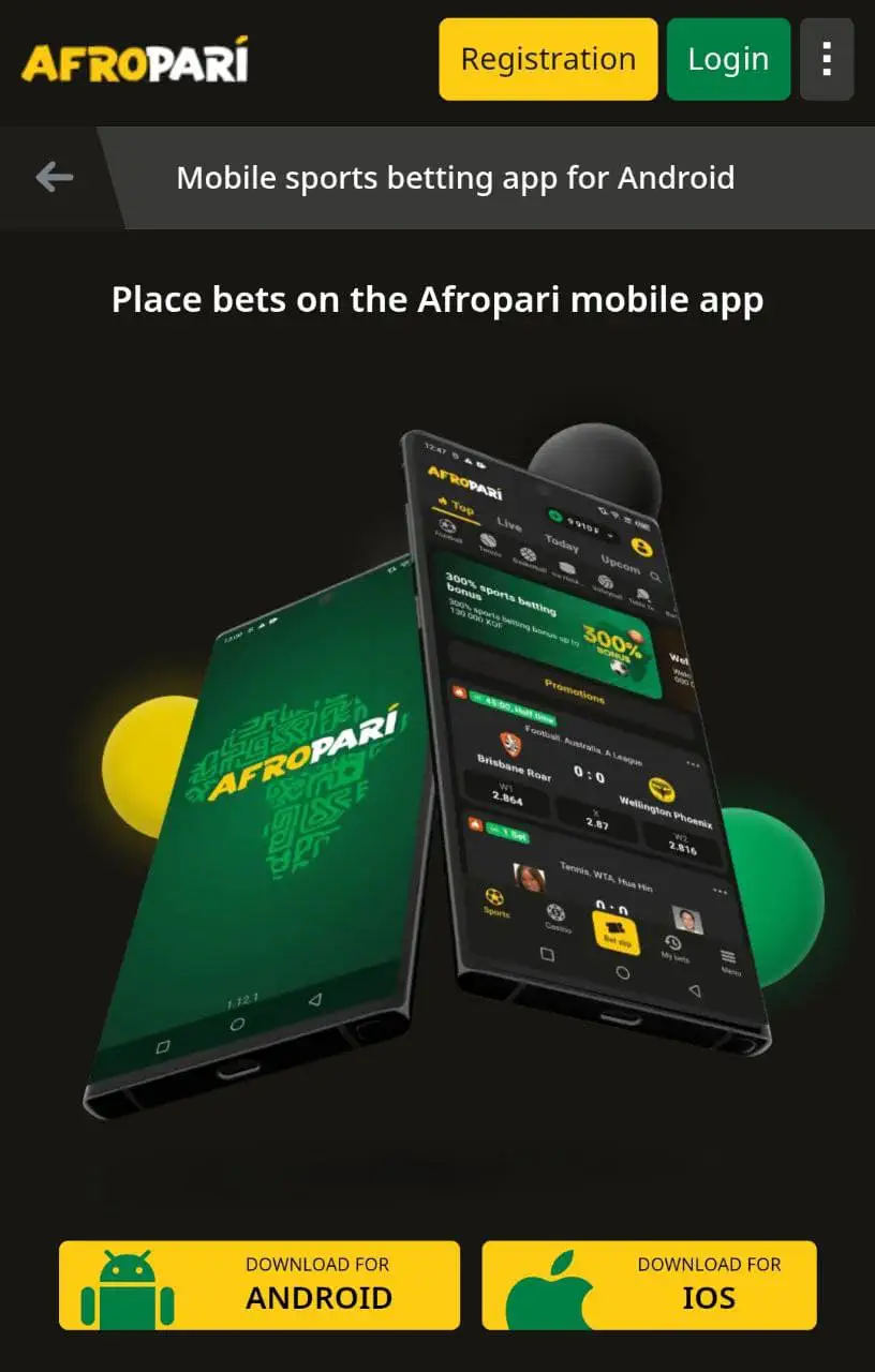Afroparii mobile application