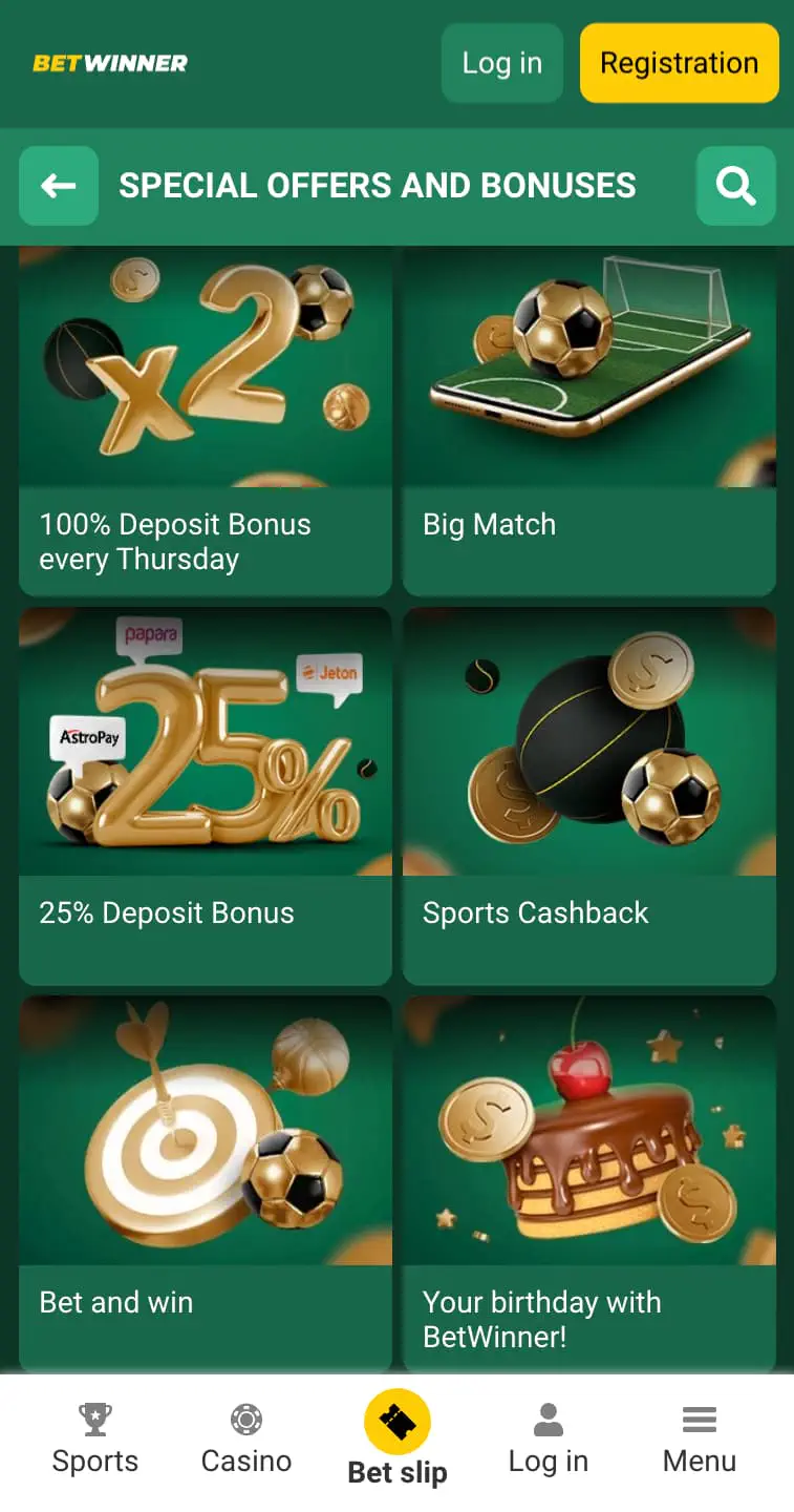 Bonuses for BetWinner players 
