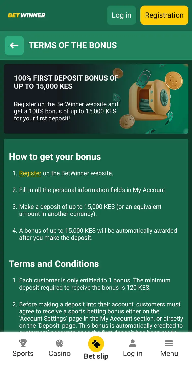 BetWinner Welcome Bonus