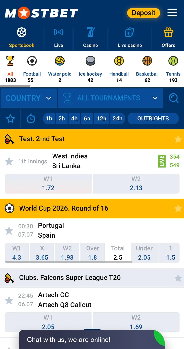 Mostbet sportsbook
