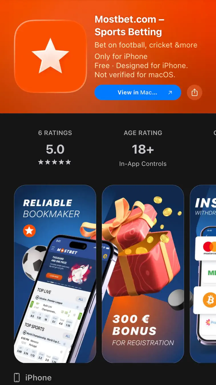 Mostbet App on iOS