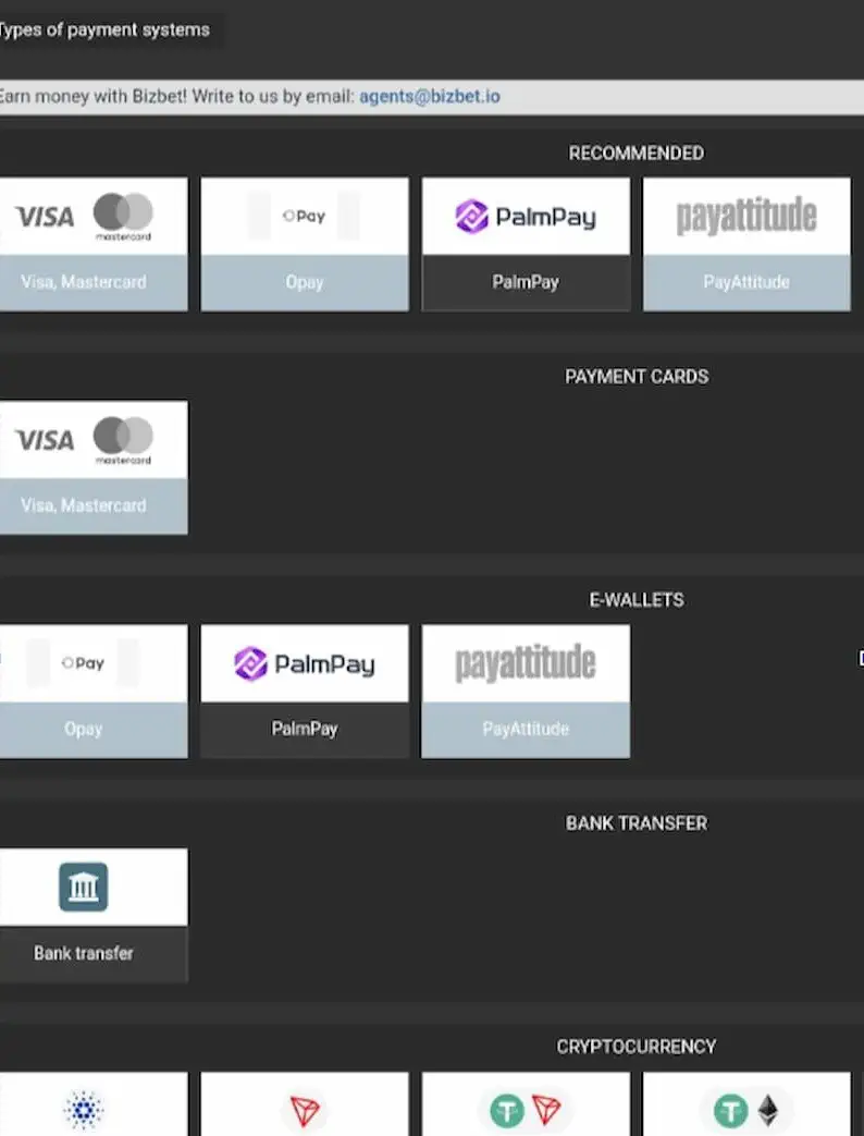 Deposits and Withdrawals Options