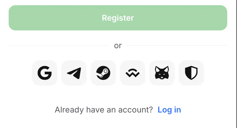 1win registration with social networks