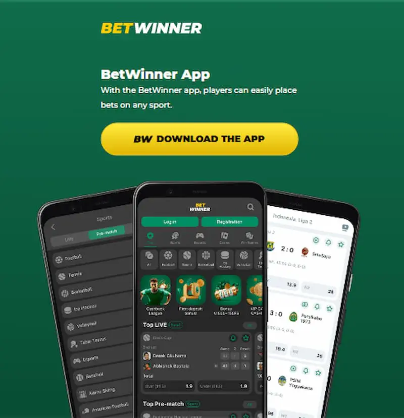 Betwinner app for Android