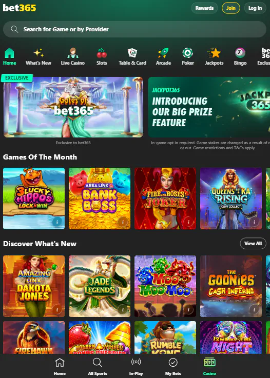 Bet365 casino games
