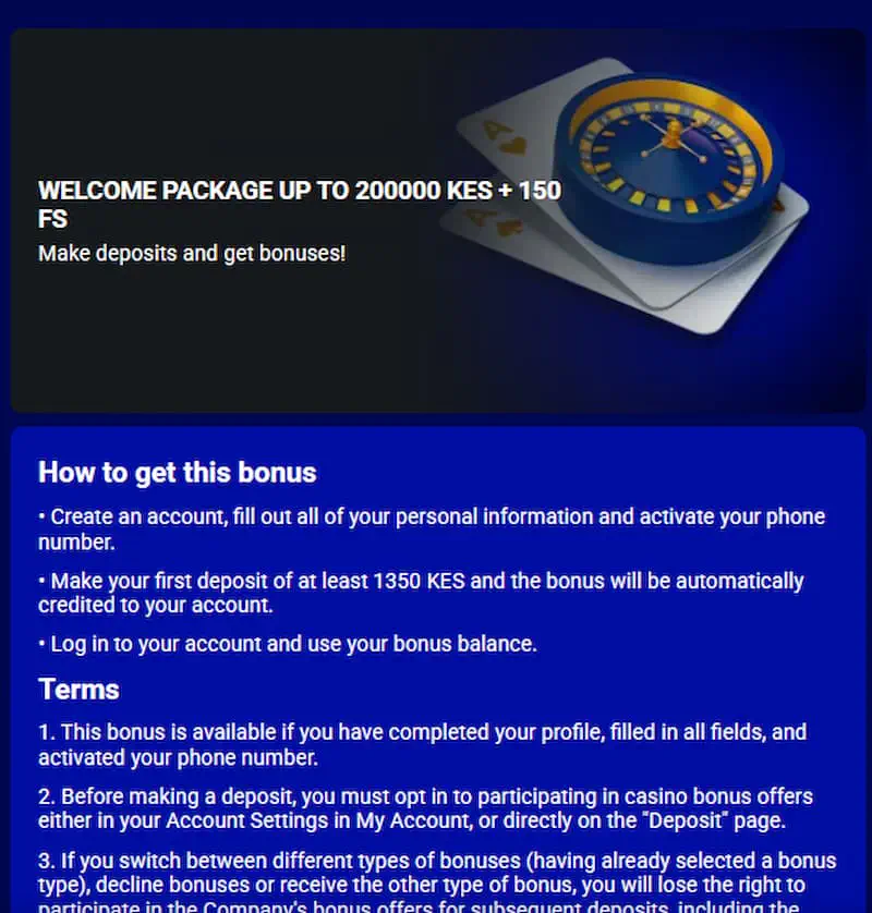 PariPesa welcome bonus