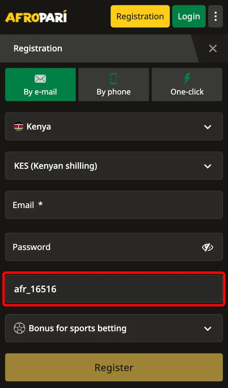 AfroPari Registration