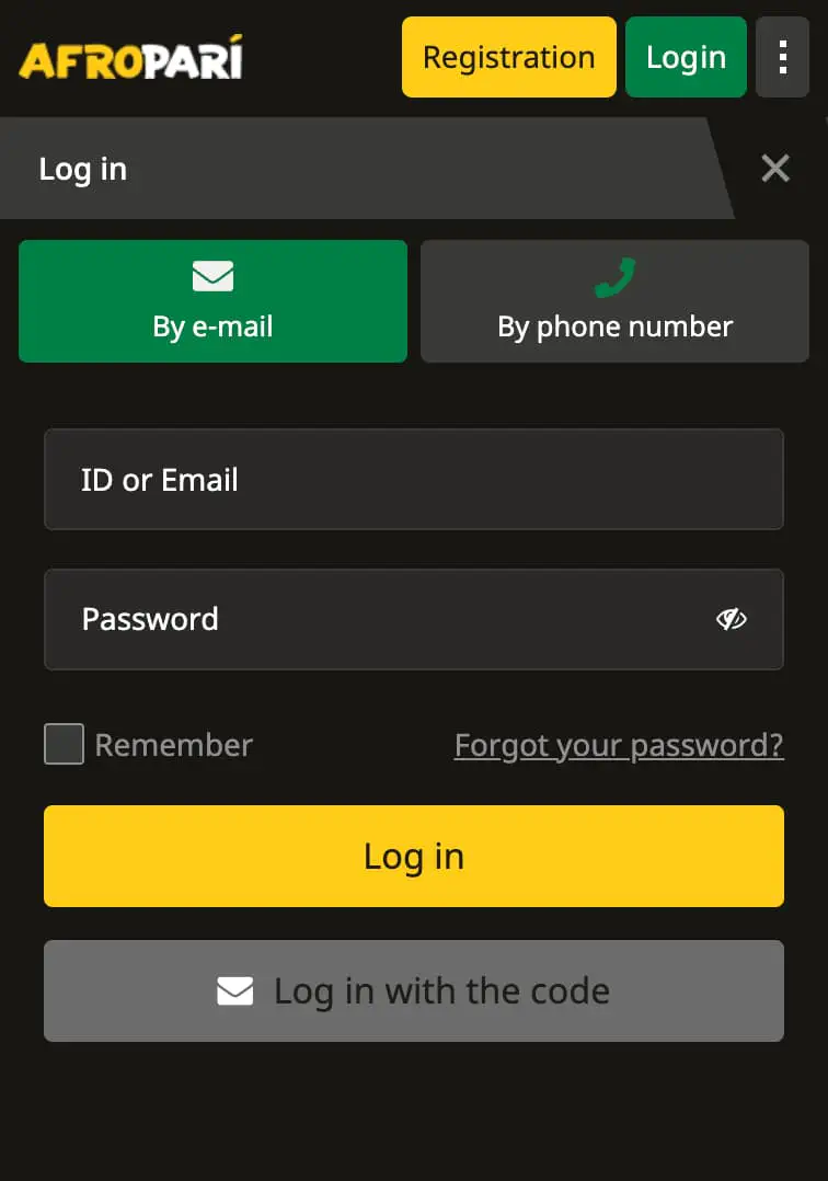 Log In to AfroPari