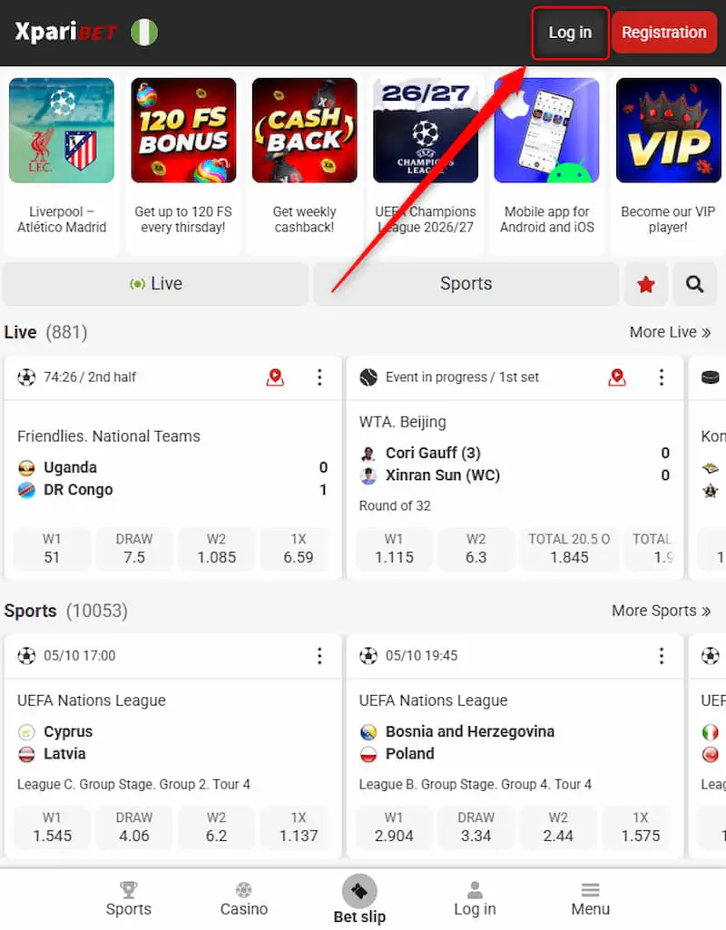 How to Log In to Xparibet