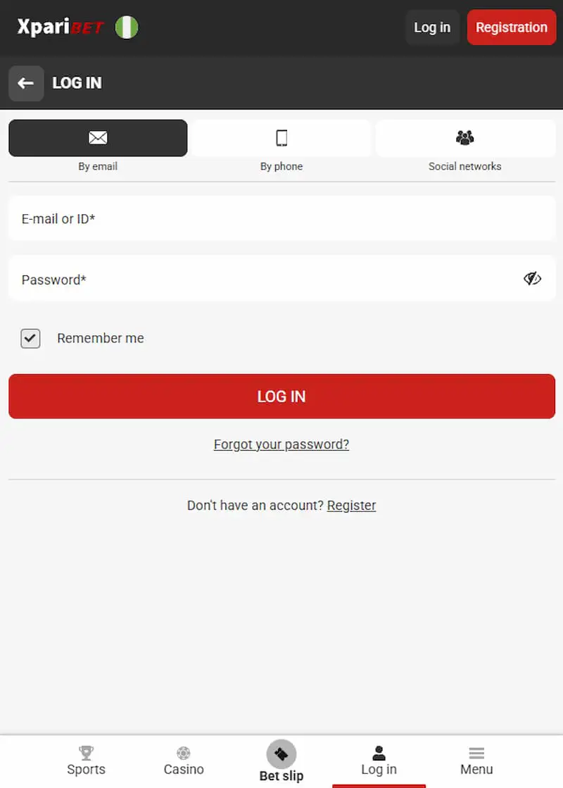 Ways to log in to Xparibet