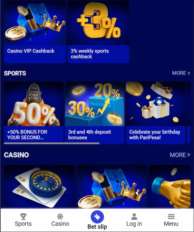 Other Paripesa bonuses