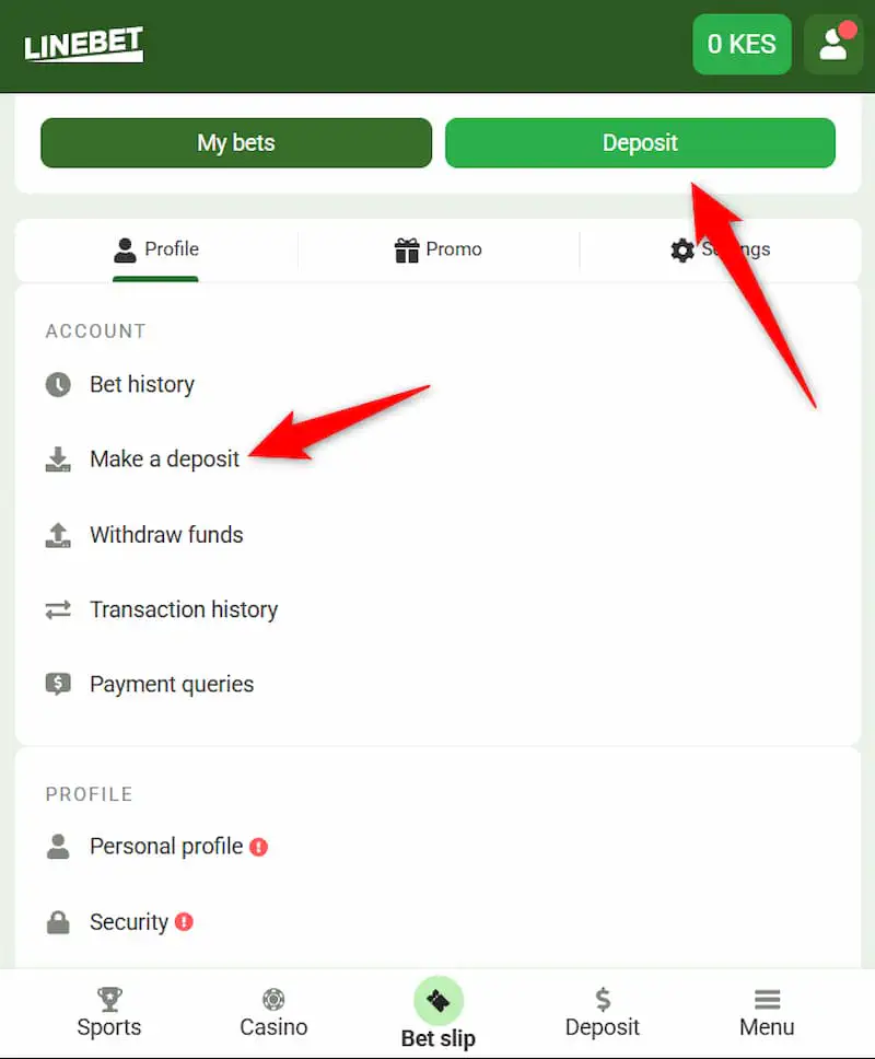Deposit in personal account